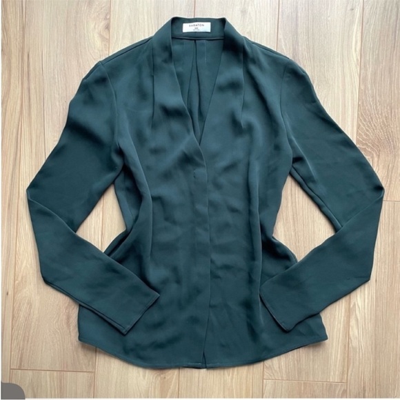 Babaton | AKIRA Satin Blouse - Hunter Green - Picture 4 of 7